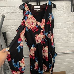 Charles Henry Floral Long Sleeved Dress